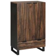 vidaXL Highboard med låda Brun 60 x 33 x 100 cm massivt mangoträ
