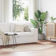 vidaXL Områdesmattor Oval HUARTE Beige 120 x 170 cm 100% Polyester