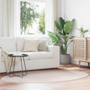 vidaXL Områdesmattor Oval HUARTE Sand 140 x 200 cm 100% Polyester