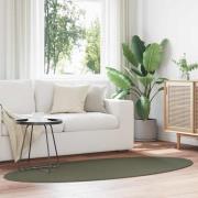 vidaXL Områdesmattor Oval HUARTE Skogsgrön 170 x 120 cm 100% Polyester