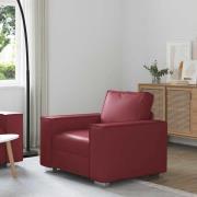 vidaXL Soffafåtölj med kudde Vinröd 99 x 78 x 84 cm Konstläder