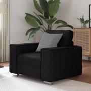 vidaXL Soffa Stolen 59 cm med kudde Svart Konstläder