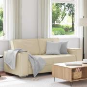 vidaXL Loveseatsoffa 180 cm med kudde Kräm Konstläder