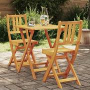 vidaXL Bistroset 3 pcs Olivenatur Massivt Akaciaträ