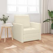 vidaXL Sovsoffa i golvnivå med kudde Kräm 74 x 77 x 81 cm Konstläder