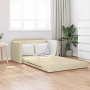 vidaXL Floor Sofa Bed 2-i-1 Grädde 124x71x78 cm Tyg