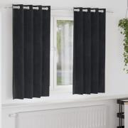 vidaXL Mörkläggningsgardiner 2 pcs Svart 140 x 175 cm Sammet