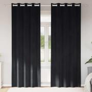 vidaXL Gardiner med gardiner 2 pcs Svart 140 x 260 cm Sammet