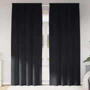 vidaXL Mörkläggningsgardiner 2 pcs Svart 140 x 225 cm Sammet