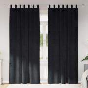 vidaXL Mörkläggningsgardiner 2 pcs Svart 140 x 260 cm Sammet