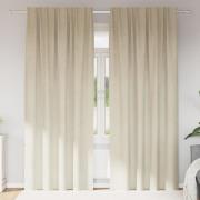 vidaXL Gardiner med gardiner 2 pcs Kräm 140 x 225 cm Sammet