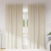 vidaXL Gardiner med gardiner 2 pcs Kräm 140 x 245 cm Sammet