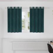 vidaXL Gardiner med gardiner 2 pcs Mörkgrön 140 x 140 cm Sammet