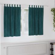 vidaXL Mörkläggningsgardiner 2 pcs Mörkgrön 140 x 140 cm Sammet