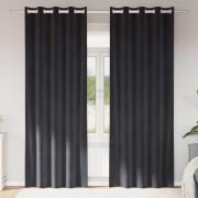 vidaXL Gardiner med gardiner 2 pcs Mörkgrå 140 x 245 cm Sammet