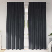 vidaXL Gardiner med gardiner 2 pcs Mörkgrå 140 x 245 cm Sammet