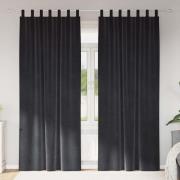 vidaXL Gardiner med gardiner 2 pcs Mörkgrå 140 x 245 cm Sammet