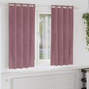 vidaXL Gardiner med gardiner 2 pcs Mörk rosa 140 x 175 cm Sammet