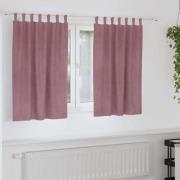 vidaXL Gardiner med gardiner 2 pcs Mörk rosa 140 x 140 cm Sammet