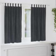 vidaXL Gardiner med gardiner 2 pcs Ljusgrå 140 x 175 cm Sammet