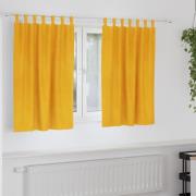 vidaXL Gardiner med gardiner 2 pcs senapsgul 140 x 140 cm Sammet