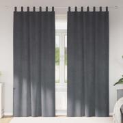 vidaXL Mörkläggningsgardiner 2 pcs Ljusgrå 140 x 245 cm Sammet