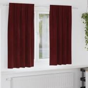 vidaXL Gardiner med gardiner 2 pcs Vinröd 140 x 175 cm Sammet