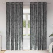 vidaXL Gardiner med gardiner 2 pcs Grå 245 x 140 cm Sammet