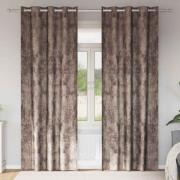 vidaXL Gardiner med gardiner 2 pcs Cappuccino 245 x 140 cm Sammet