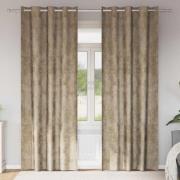 vidaXL Gardiner med gardiner 2 pcs champagne 245 x 140 cm Sammet