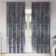 vidaXL Gardiner med gardiner 2 pcs Silvergrå 245 x 140 cm Sammet