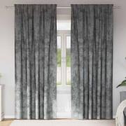 vidaXL Gardiner med gardiner 2 pcs Grå 245 x 140 cm Sammet
