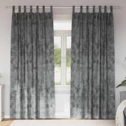 vidaXL Gardiner med gardiner 2 pcs Grå 245 x 140 cm Sammet