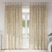 vidaXL Gardiner med gardiner 2 pcs Kräm 245 x 140 cm Sammet
