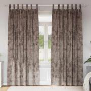 vidaXL Gardiner med gardiner 2 pcs Cappuccino 245 x 140 cm Sammet