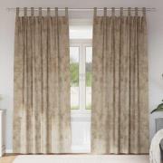vidaXL Gardiner med gardiner 2 pcs champagne 245 x 140 cm Sammet