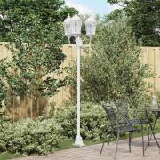 vidaXL Trädgårdslampa Stöd Vit Aluminium, Glas