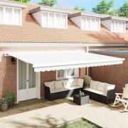 vidaXL Markisväv Vit 500 × 350 cm Kanvas