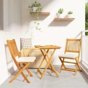 vidaXL Trädgårds Bistro Set 3 pcs Brun massivt akacia