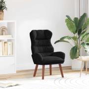 vidaXL Avkopplande stol Svart 69 x 74 x 93 cm Sammet