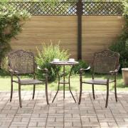 vidaXL Trädgård Stol 2 pcs Brons 55 x 56.5 x 91cm Aluminium