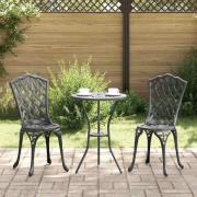vidaXL Trädgård Stol 2 pcs Svart 55 x 56.5 x 91cm Aluminium