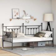 vidaXL Dagbäddram Svart 90 x 190 cm Stål