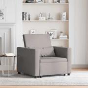 vidaXL Enkel Soffbed Reclining med hjul Taupe 90 x 165 x 87 cm tyg