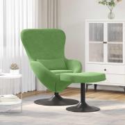 vidaXL Äggstol med Fotpall Ljusgrön 63 x 73 x 90 cm Sammet