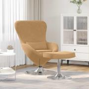 vidaXL Äggstol med Fotpall Brun 63 x 73 x 90 cm Sammet