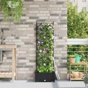 vidaXL Trädgårdsplanterare med trellis Svart 40 x 40 x 125.5 cm PP