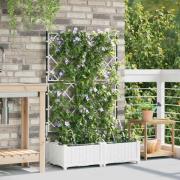 vidaXL Trädgårdsplanterare Vit 80 x 40 x 126 cm Stål