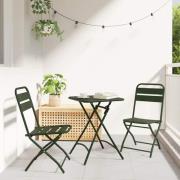 vidaXL Fällstol för trädgård 2 pcs Grön 55 x 56.5 x 91cm Stål