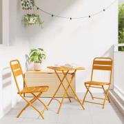vidaXL Bistroset 3 pcs Senapsgul Stål